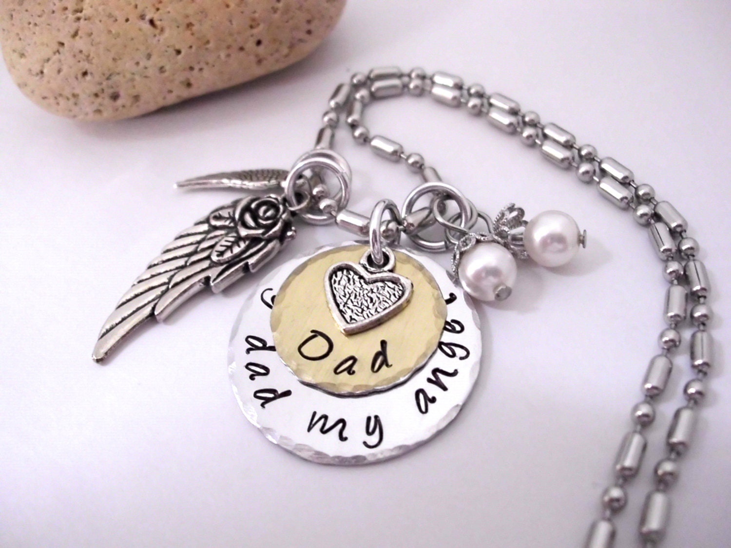 Dad Memorial Jewelry Dad Memorial Necklace My Dad My Angel Etsy
