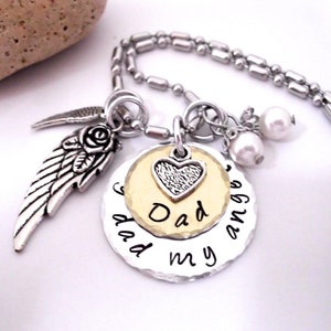 Dad Memorial Jewelry, Dad Memorial Necklace, My Dad My Angel, Dad Bereavement, Loss of Dad, Dad Loss, Loss of Parent image 1