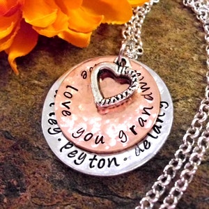 Grandma Necklace Gift, Nana Jewelry, Gift for Grandpa, Gift for Memaw, We Love You Grandma, from Grandchildren, Gift for Dad Mom