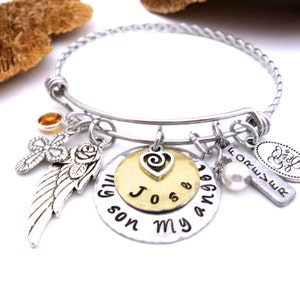 Son Memorial Gift, Son Memorial, Daughter Memorial Gift Bracelet, Loss of Son or Daughter, My Son My Daughter My Angel, Grieving Mom, Death image 4