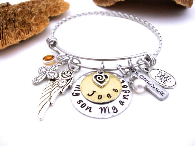 Son Memorial Gift, Son Memorial, Daughter Memorial Gift Bracelet, Loss of Son or Daughter, My Son My Daughter My Angel, Grieving Mom, Death image 4