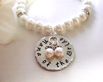 Nana of the Bride Pearl Bracelet, Pearl Bracelet, Bridal Bracelet, Nana of the Bride, Personalized Wedding Jewelry Gift