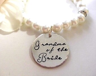 Grandma of the Bride, Grandma Wedding Jewelry, Nana of the Bride Jewelry, Grandma of the Bride Bracelet Custom Jewelry, Custom Gift