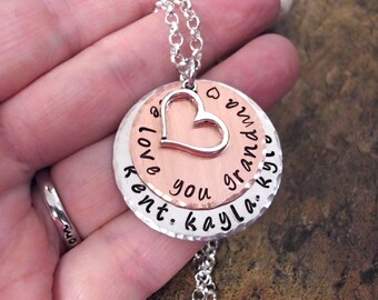 Mother's Day Gift, Grandma Jewelry, Grandma Necklace, Personalized Jewelry, Jewelry for Grandma, Nana Gift, Gift for Mom,We Love You Grandma