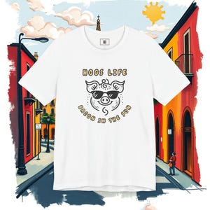 Camiseta de cerdo con dibujos animados - Divertida camiseta unisex para amantes de los animales y del humor, regalo para amantes de los animales, camiseta con dibujos animados, camiseta de cerdo, animal divertido