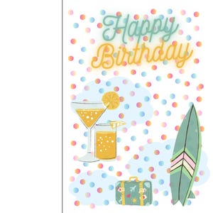 Biglietto di Auguri Compleanno Festa con Palloncini Colorati e Cuore - Carta Artigianale per Auguri Speciali Uomo Donna Bambini