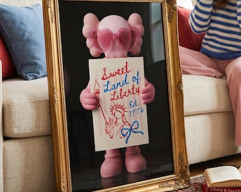 KAWS Graffiti Poster Set of 3: Sweet Land of Liberty quote pink  Hypebeast Sneaker Art Dopamine | anti anxiety (Digital Download)  75 63