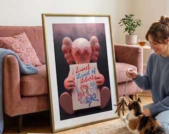 Sweet Land of Liberty quote pink KAWS Graffiti Poster Set of 3: Hypebeast Sneaker Art Dopamine | anti anxiety (Digital Download)  175 64