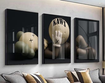 Ensemble d'affiches KAWS : Art graffiti hypebeast, décoration murale dopamine (téléchargement numérique) 175 4