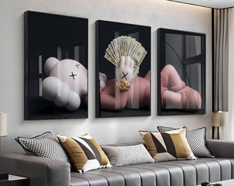 Montre de luxe KAWS Pink Dollar Money | Lot de 3 posters graffiti KAWS : Art sneaker Hypebeast (Téléchargement numérique) 175 59
