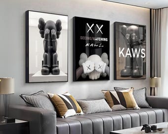 Ensemble d'affiches imprimables Hypebeast : oeuvre d'art murale Hypebeast style hiphop noir graffiti (téléchargement numérique) kaws impression décoration Graffiti TN47