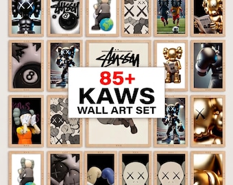 Bundle kaws Wall Art 85+, Colorful Hypebeast sneaker Posters, KAWS Decor, Hypebeast Y2K Luxury Streetwear Room Wall Decor, Digital downl 185