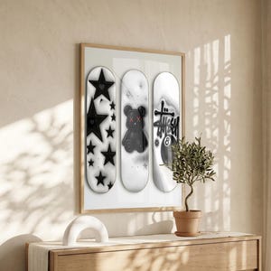 kaws figure, kaws poster, kaws poster set of 3, kaws, kaws room decor, kaws wall art, hypebeast posters, hypebeast decor, hypebeast wall art, 3 piece wall art, dopamine decor, hypebeast, hypebeast room decor