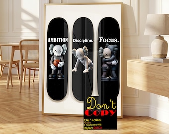 Hypebeast Skateboard Wall Art Set | Kaws Style Digital Prints | Modern Street Art Poster | Printable Wall Digital download dopamine 175 70