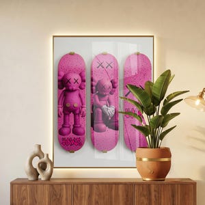 Printable Kaws Poster Set: Black Graffiti Skateboard Style Hypebeast Figure Wall Art | Dopamine Unique Design (Digital Download) 175 73