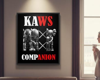 Affiche KAWS Companion Graffiti : Poster minimaliste d'art pour baskets (Téléchargement numérique) 175 46