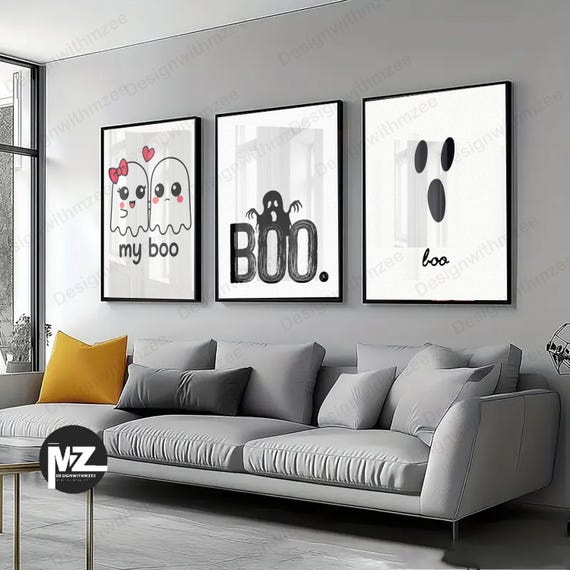 Halloween Ghost Print Set, Spooky Wall Art (Digital Download)67