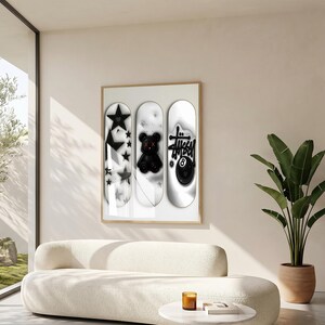 kaws figure, kaws poster, kaws poster set of 3, kaws, kaws room decor, kaws wall art, hypebeast posters, hypebeast decor, hypebeast wall art, 3 piece wall art, dopamine decor, hypebeast, hypebeast room decor