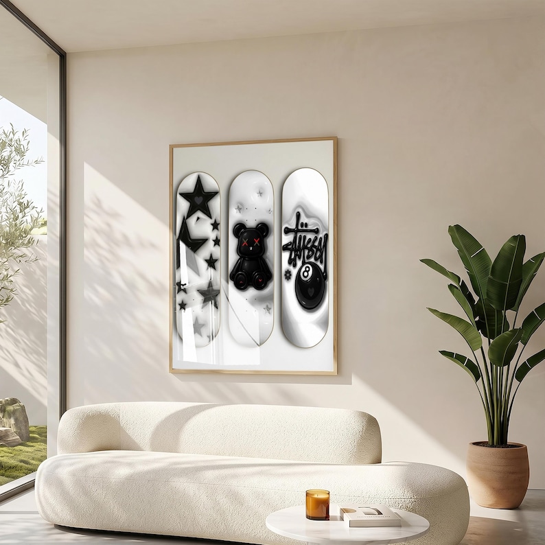 kaws figure, kaws poster, kaws poster set of 3, kaws, kaws room decor, kaws wall art, hypebeast posters, hypebeast decor, hypebeast wall art, 3 piece wall art, dopamine decor, hypebeast, hypebeast room decor
