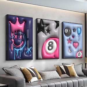 Hypebeast Wall Art Set of 3: 3D Style Posters (Digital Download)  167