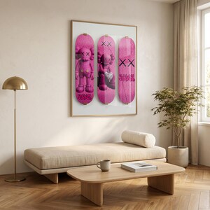 Printable Kaws Poster Set: Black Graffiti Skateboard Style Hypebeast Figure Wall Art | Dopamine Unique Design (Digital Download) 175 73