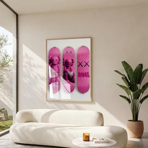 Printable Kaws Poster Set: Black Graffiti Skateboard Style Hypebeast Figure Wall Art | Dopamine Unique Design (Digital Download) 175 73