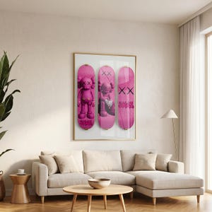 Printable Kaws Poster Set: Black Graffiti Skateboard Style Hypebeast Figure Wall Art | Dopamine Unique Design (Digital Download) 175 73
