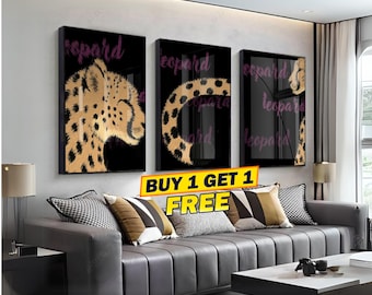 Set of 3 Black and White Leopard Print Fashion Posters (Digital Download) 175 17