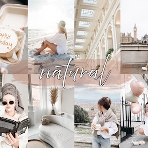 10 Natural Tones Lightroom Presets Mobile & Desktop, Creamy Beige Presets, Clean Outdoor Photo Editing Filter for Instagram Influencer