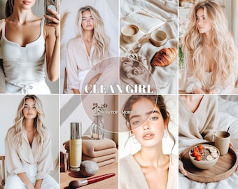 Clean Girl Lightroom Presets: Bright Summer Photo Filter (Desktop & Mobile)