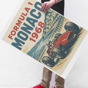 Poster classico di Formula Uno Gran Premio di Monaco Design alla moda - Poster retrò Stampa poster retrò Regalo più venduto