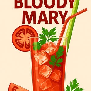 Póster de Bloody Mary, póster para sentirse bien, ambiente de verano, accesorio para el hogar, póster elegante, regalo de DroBros Design, los más vendidos