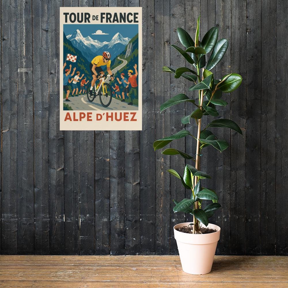 Tour de France Poster Original DroBros Design Tour de France Cycling Poster Gift Bestseller Tour de France Post