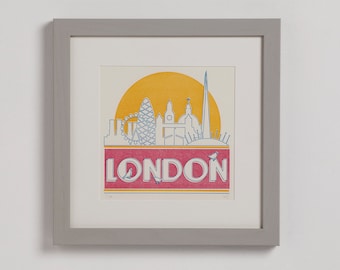 London (in the sun) Letterpress Print