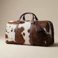 Luxury Cowhide Leather Duffel Bag | Hair On Hide Weekender Travel Bag | Handmade Western Leather Bag | Gift for Him | Gift for Her product logo