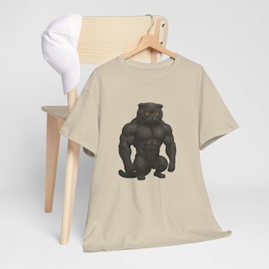 Muskel Katze Grafik T-Shirt, lustiges Workout T-Shirt, einzigartiges Geschenk für Tierliebhaber, lässiger Stil, Fitnessbekleidung, Unisex-Mode