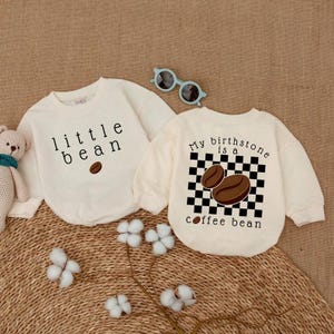 Little Bean Baby Bodysuit, Minimalist Baby Clothes, Newborn Unisex Baby Outfits, My Birthstone Is a Coffee Bean Romper, Coffee Baby Outfit