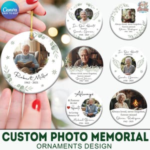 6+ Memorial Ornament Bundle, Customized Ornament Designs, Remembrance Ornament Png, Custom Name Ornament, Christmas In Heave Png