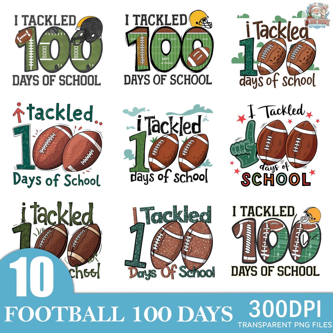 10+ I Tackled 100 Days of School Png Bundle, Football School Png ...