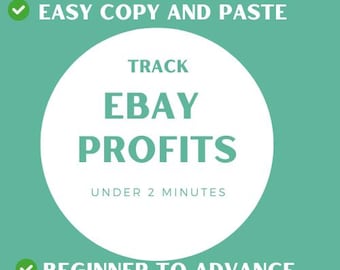 Fastest Ebay Fees, Sales, Profit Tracker Spreadsheet Google Reseller Online Reselling Business Weekly Monthly Daily Management Easy Excel