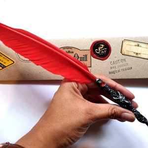 Pluma estilográfica Wolf Quill - Pluma estilográfica roja - ENVÍO GRATIS
