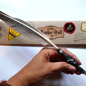 Wolf Quill - Gris Ballpoint Writing Quill - ENVIO GRATUITO