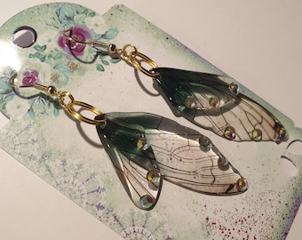 Fairy Wing Earrings - Green