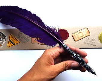 Drow Spider Quill Purple Ballpoint Writing Quill