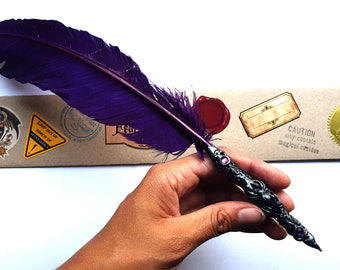 Drow Spider Quill - Purple Ballpoint Writing Quill