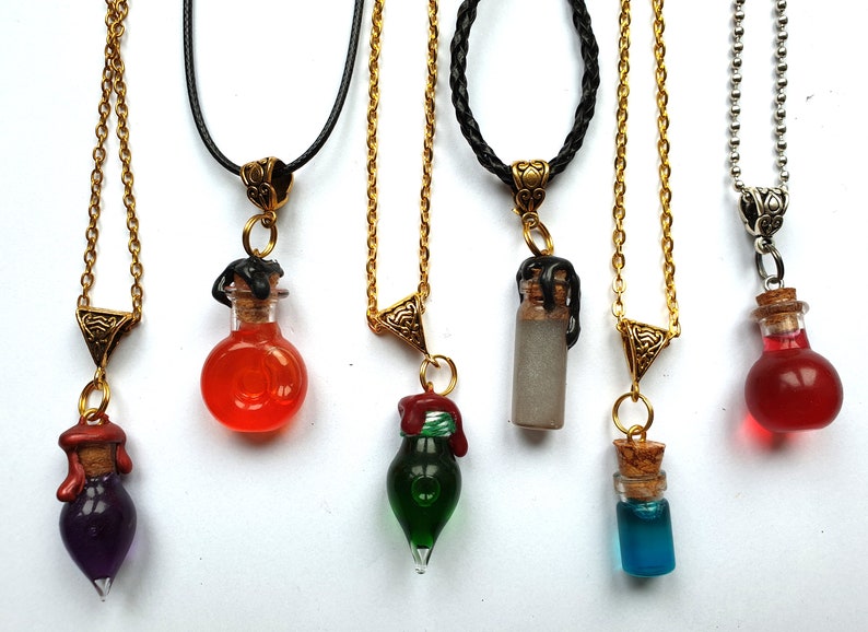 Mystery Magic Potion Necklace Glass Vial Bottle Pendant Etsy