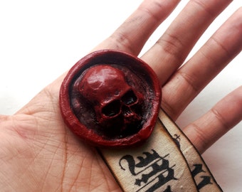 Deluxe SKULL Purity Seal - Real Size, Brooch Pin Back, Mark of Faith