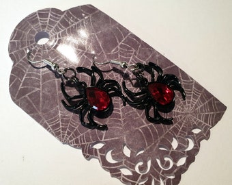 Black Spider Earrings