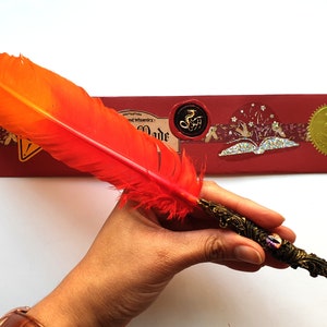 Phoenix Feather Quill - Red and Orange Ballpoint Quill