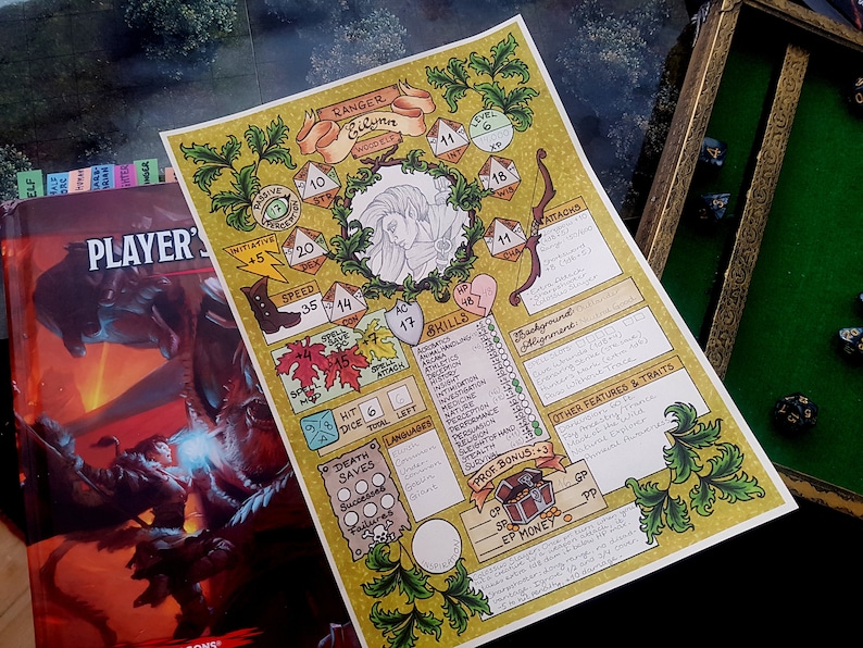 Printable Dungeons &amp; Dragons Character Sheet PDF Ranger - Etsy